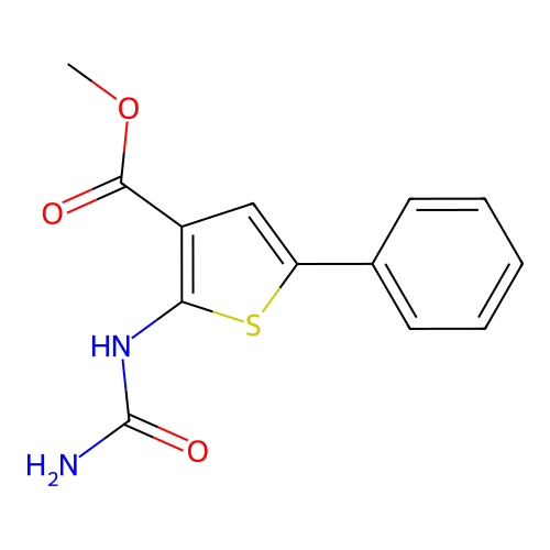 Methyl 5-phenyl-2-ureidothiophene-3-carboxylate structure