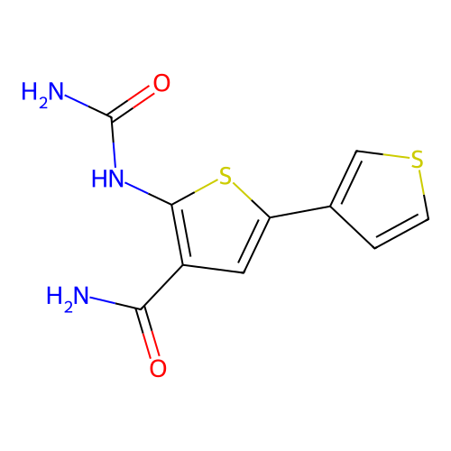 2-(Carbamoylamino)-5-thiophen-3-ylthiophene-3-carboxamide structure