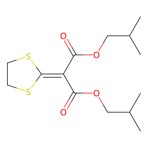 Bis(2-methylpropyl) 1,3-dithiolan-2-ylidenepropanedioate structure