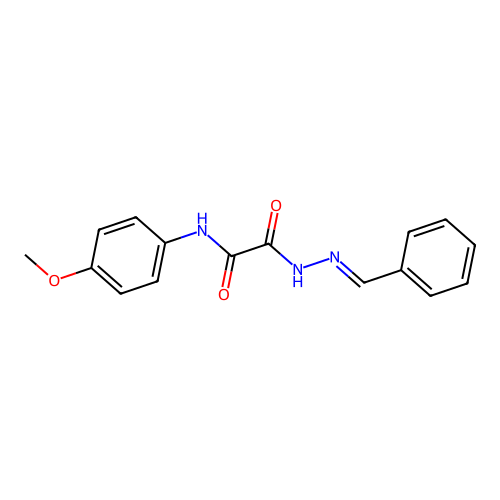2-(2-Benzylidenehydrazino)-N-(4-methoxyphenyl)-2-oxoacetamide structure
