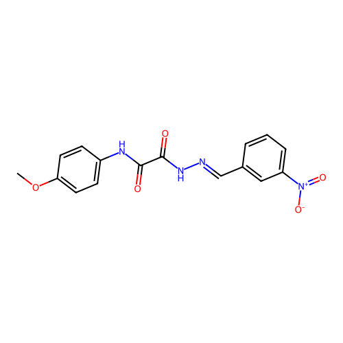 N-(4-Methoxyphenyl)-2-(2-(3-nitrobenzylidene)hydrazino)-2-oxoacetamide structure