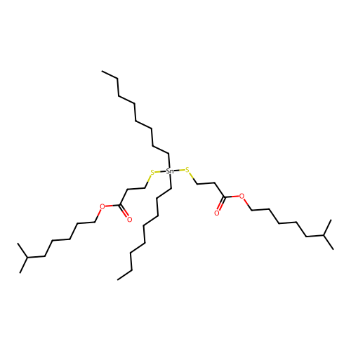 Diisooctyl 3,3'-((dioctylstannylene)bis(thio))dipropionate structure