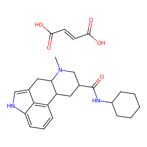 (E)-but-2-enedioic acid;N-cyclohexyl-7-methyl-6,6a,8,9,10,10a-hexahydro-4H-indolo[4,3-fg]quinoline-9-carboxamide structure