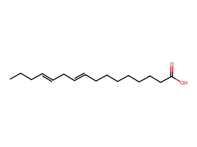 Hexadec-9,12-dienoic acid structure