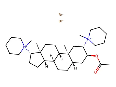 3-(Acetyloxy)-2,17-bis(1-methylpiperidin-1-ium-1-yl)androstane dibromide structure