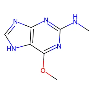 6-甲氧基-N-甲基-1H-嘌呤-2-胺 structure