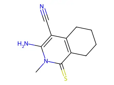 3-Amino-2-methyl-1-sulfanylidene-5,6,7,8-tetrahydroisoquinoline-4-carbonitrile structure