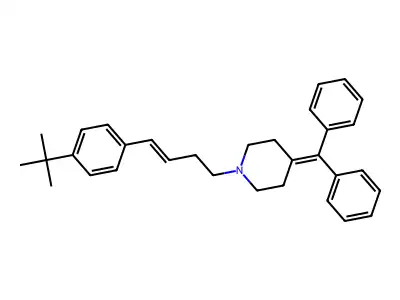 1-(4-(4-(1,1-Dimethylethyl)phenyl)but-3-enyl)-4-(diphenylmethylene)piperidine structure