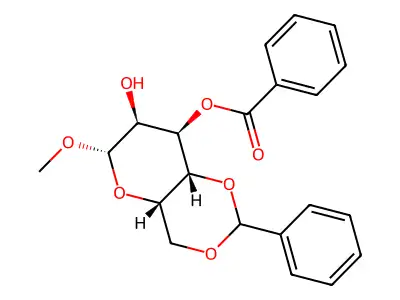 Methyl 4,6-benzylidene-3-O-benzoyl-.alpha.-d-galactoside structure