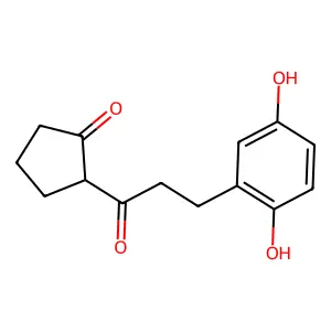 Cyclopentanone, 2-(3-(2,5-dihydroxyphenyl)-1-oxopropyl)- structure