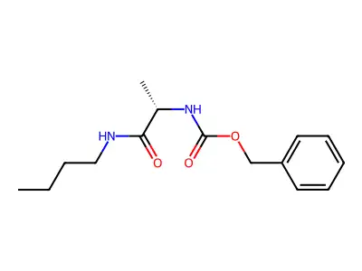 Carbamic acaid, N-(1-butylaminocarbonyl)ethyl-, benzyl ester structure