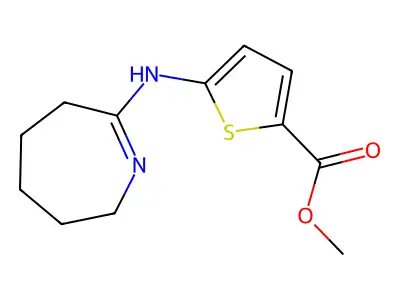Methyl 5-[(azepan-2-ylidene)amino]thiophene-2-carboxylate structure