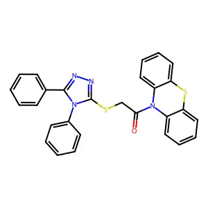 2-[(4,5-Diphenyl-1,2,4-triazol-3-yl)sulfanyl]-1-phenothiazin-10-ylethanone structure