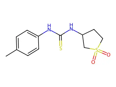 3-({[(4-Methylphenyl)amino]thioxomethyl}amino)thiolane-1,1-dione structure