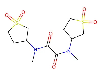 N,N'-bis(1,1-dioxidotetrahydrothiophen-3-yl)-N,N'-dimethylethanediamide structure