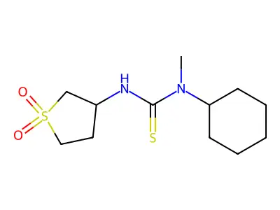 1-Cyclohexyl-3-(1,1-dioxidotetrahydrothiophen-3-yl)-1-methylthiourea structure