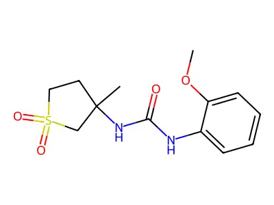 1-(2-Methoxyphenyl)-3-(3-methyl-1,1-dioxidotetrahydrothiophen-3-yl)urea structure