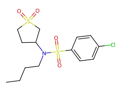 3-{Butyl[(4-chlorophenyl)sulfonyl]amino}thiolane-1,1-dione structure