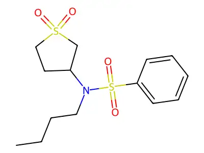 3-[Butyl(phenylsulfonyl)amino]-1-hydroxythiolan-1-one structure