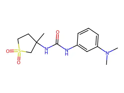 1-(3-(Dimethylamino)phenyl)-3-(3-methyl-1,1-dioxidotetrahydrothiophen-3-yl)urea structure