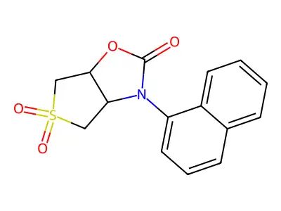 3-Naphthalen-1-yl-5,5-dioxo-3a,4,6,6a-tetrahydrothieno[3,4-d][1,3]oxazol-2-one structure