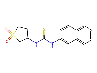 3-{[(2-Naphthylamino)thioxomethyl]amino}thiolane-1,1-dione structure