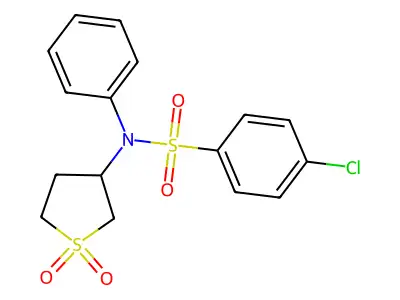 3-{[(4-Chlorophenyl)sulfonyl]phenylamino}thiolane-1,1-dione structure