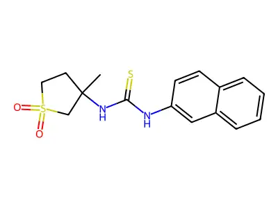 1-(3-Methyl-1,1-dioxidotetrahydrothiophen-3-yl)-3-naphthalen-2-ylthiourea structure