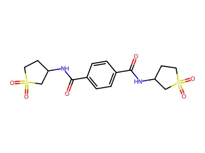 N1,N4-bis(1,1-dioxo-1lambda6-thiolan-3-yl)benzene-1,4-dicarboxamide structure