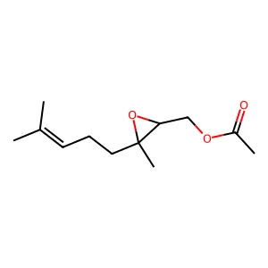 [3-Methyl-3-(4-methylpent-3-enyl)oxiran-2-yl]methyl acetate structure