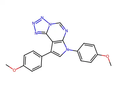 10,12-bis(4-methoxyphenyl)-3,4,5,6,8,10-hexaazatricyclo[7.3.0.0,2,6]dodeca-1(9),2,4,7,11-pentaene structure