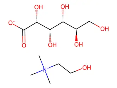 2-Hydroxy-N,N,N-trimethylethan-1-aminium hexonate structure
