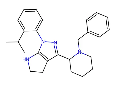 3-(1-benzylpiperidin-2-yl)-1-(2-propan-2-ylphenyl)-4,5-dihydro-2H-pyrrolo[2,3-c]pyrazole structure