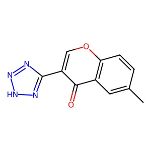 6-methyl-3-(2H-tetrazol-5-yl)chromen-4-one structure