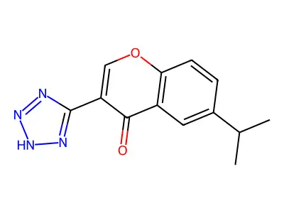 6-isopropyl-3-(1H-tetraazol-5-yl)-4H-chromen-4-one structure
