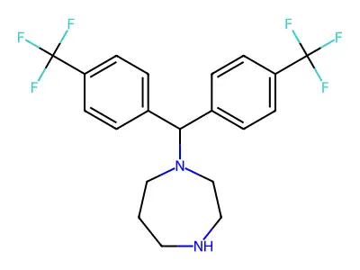 1-{Bis[4-(trifluoromethyl)phenyl]methyl}-1,4-diazepane structure