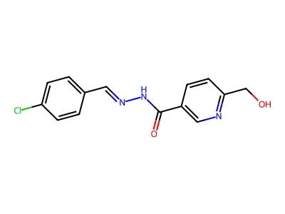 N-[(4-chlorophenyl)methylideneamino]-6-(hydroxymethyl)pyridine-3-carboxamide structure