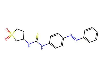 Thiourea, N'-[4-(2-phenyldiazenyl)phenyl]-N-(tetrahydro-1,1-dioxido-3-thienyl)- structure