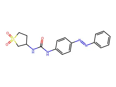 1-(1,1-dioxidotetrahydrothiophen-3-yl)-3-{4-[(E)-phenyldiazenyl]phenyl}urea structure