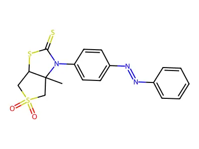 Thieno[3,4-d]thiazole-2(3H)-thione, tetrahydro-3a-methyl-3-[4-(2-phenyldiazenyl)phenyl]-, 5,5-dioxide structure