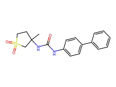 Urea, N-[1,1'-biphenyl]-4-yl-N'-(tetrahydro-3-methyl-1,1-dioxido-3-thienyl)- structure