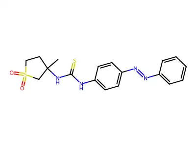 1-(3-methyl-1,1-dioxo-thiolan-3-yl)-3-(4-phenyldiazenylphenyl)thiourea structure