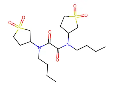 N,N'-dibutyl-N,N'-bis(1,1-dioxidotetrahydrothiophen-3-yl)ethanediamide structure