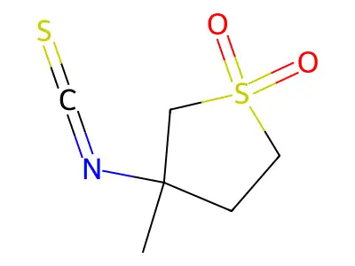 3-Isothiocyanato-3-methyltetrahydrothiophene 1,1-dioxide structure