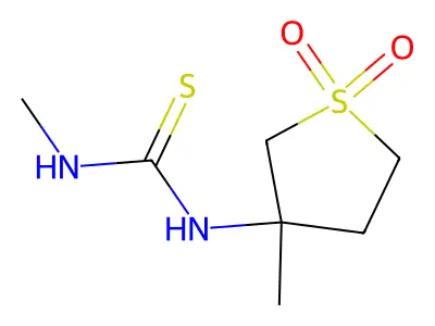 1-Methyl-3-(3-methyl-1,1-dioxidotetrahydrothiophen-3-yl)thiourea structure