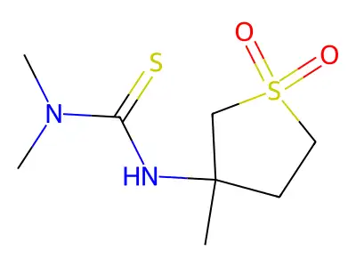 3-{[(Dimethylamino)thioxomethyl]amino}-3-methylthiolane-1,1-dione structure