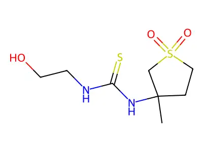 3-({[(2-Hydroxyethyl)amino]thioxomethyl}amino)-3-methylthiolane-1,1-dione structure