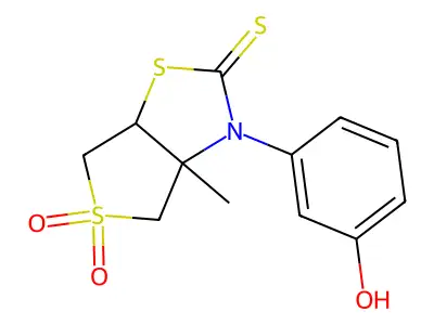 3-(3-hydroxyphenyl)-3a-methyltetrahydrothieno[3,4-d][1,3]thiazole-2(3H)-thione 5,5-dioxide structure