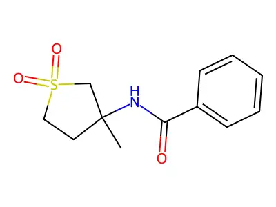 Benzamide, N-(tetrahydro-3-methyl-1,1-dioxido-3-thienyl)-(9CI) structure