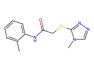 N-(2-methylphenyl)-2-[(4-methyl-1,2,4-triazol-3-yl)sulfanyl]acetamide structure